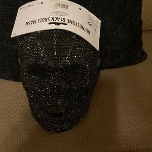 Rhinestone Black Skull Mask